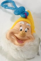 Mc Donalds Disney Snow White Key Chain Happy Dwarf Plush Doll Head Colle... - £11.95 GBP