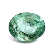 3.4Ct Natural Green Oval (Panna) oval Cut Gemstone - £76.20 GBP