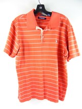 Chaps Golf Orange Striped Mercorized Cotton Polo Shirt Mens M - £19.35 GBP