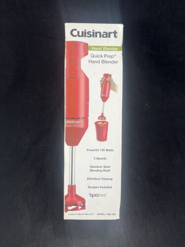 CUISINART QUICK PREP 2 Speed HAND BLENDER Red MODEL CSB-33R NEW IN BOX - $29.69
