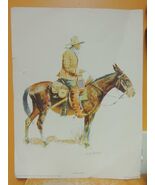 1956 Frederic Remington Print 12"x16" An Army Packer Penn Prints lithograph - $24.74