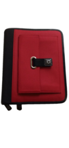 Franklin Covey Organize CL12215 Red Black Nylon 7 Ring Zip Around 8&quot; x 1... - $24.00