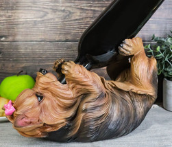 Ebros Yorkie Canine Dog Wine Bottle Holder Figurine 10.5&quot; Long Home Decor - £28.30 GBP