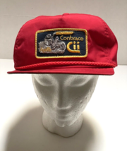 VTG Apollo Conbraco Cii Trucker Hat Patch Cap Rope Strapback Red USA Made - £7.39 GBP