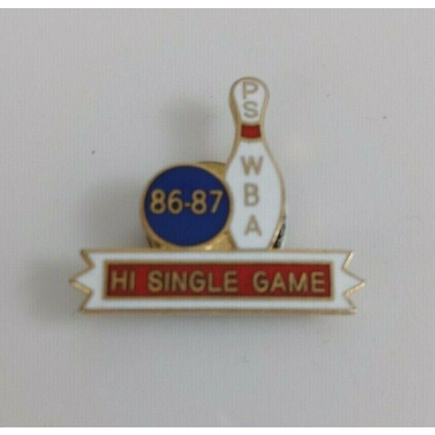 Vintage 86-87 PSWBA Hi Single Game Bowling Lapel Hat Pin - $5.34