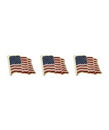 3 USA FLAG PIN 0.8&quot; United States Waving American Flag Enamel Tie Pin Th... - $186.26 MXN