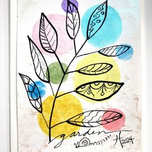 Watercolor India Ink Art Handmade Original Blank Greeting Card and Envelope - £10.18 GBP