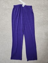 Chicos Travelers No Tummy Pants Womens 00 US 2 Purple Slinky Straight NEW - £31.18 GBP