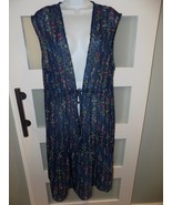 Lauren Conrad Overlay Top Duster Flowy Sheer Midi Length Sleeveless One ... - $59.90 CAD