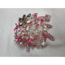 Silver and  pink Spray Brooch Pin Jewelry fpr Parts/Repair - $119.71 MXN