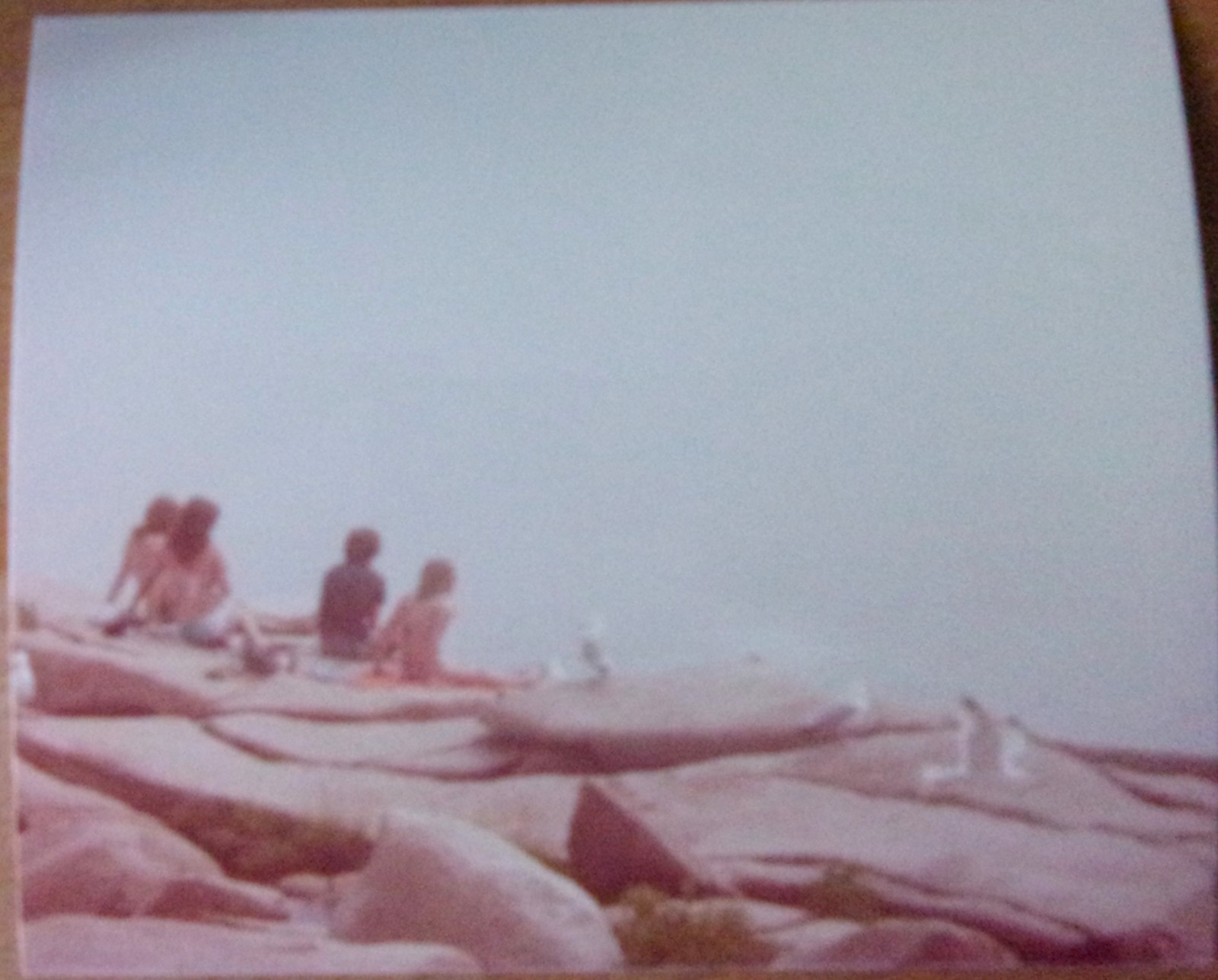 Vintage People Sitting On The Rocks at Arcadia National Park Maine 1984 - $1.99