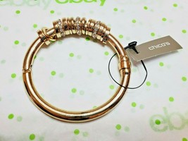 Chico's Women's Gold Tone Lola Bracelet Rhinestone Charms Magnetic Close New - $17.79