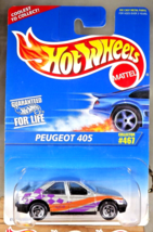 1995 Hot Wheels Blue/White Card #467 PEUGEOT 405 Silver w/Chrome 5 Sp-Variant - £9.09 GBP