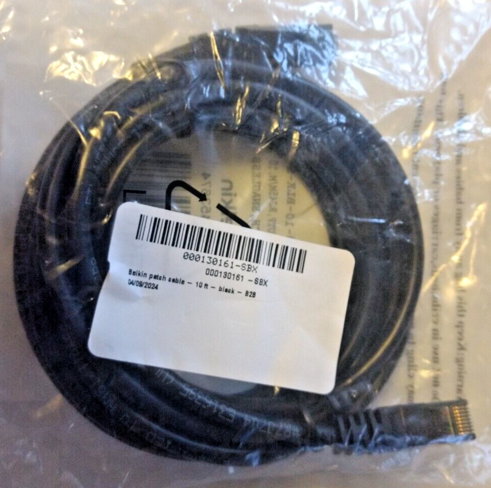 Belkin CAT6 Snagless Patch Cable 10&#39; L Black A3L98010BLKS - $3.00