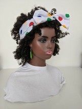 African Hand Made Polycotton Multicoloured Spotty Print Headwrap Scarf - £5.77 GBP