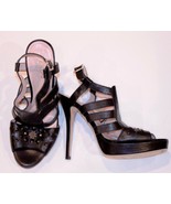 $560 CAVALLINI Italy PLATFORM Heel SANDALS Shoes BLACK 39/8 - $339.16 CAD