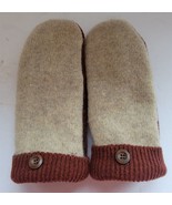 NEW Handmade Upcycled Womens M? Wool Mittens Fleece Lined from Old Sweat... - £30.18 GBP