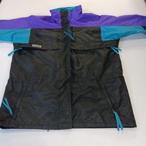 Vtg 80's Columbia Gizzmo Women's Black/Purple Nylon Full Zip Parka Jacket Large image 13