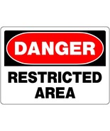 DANGER RESTRICTED AREA Metal SIGN 10&quot; x 14&quot; Red &amp; White keep out HILLMAN... - $472.68 MXN
