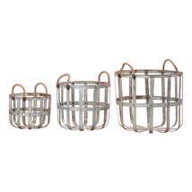 Irvins Country Tinware Rustic Round Metal Basket Set - £118.69 GBP