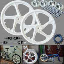 BMX Bicycle 20&quot; PVC Sport Rim ( WHITE ) Complete Wheelset Hub Set DHL EX... - £77.42 GBP