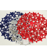 Patriotic 4th of July Memorial Vinyl Cut Out Stars Blue Red Placemats 6pc - £26.43 GBP