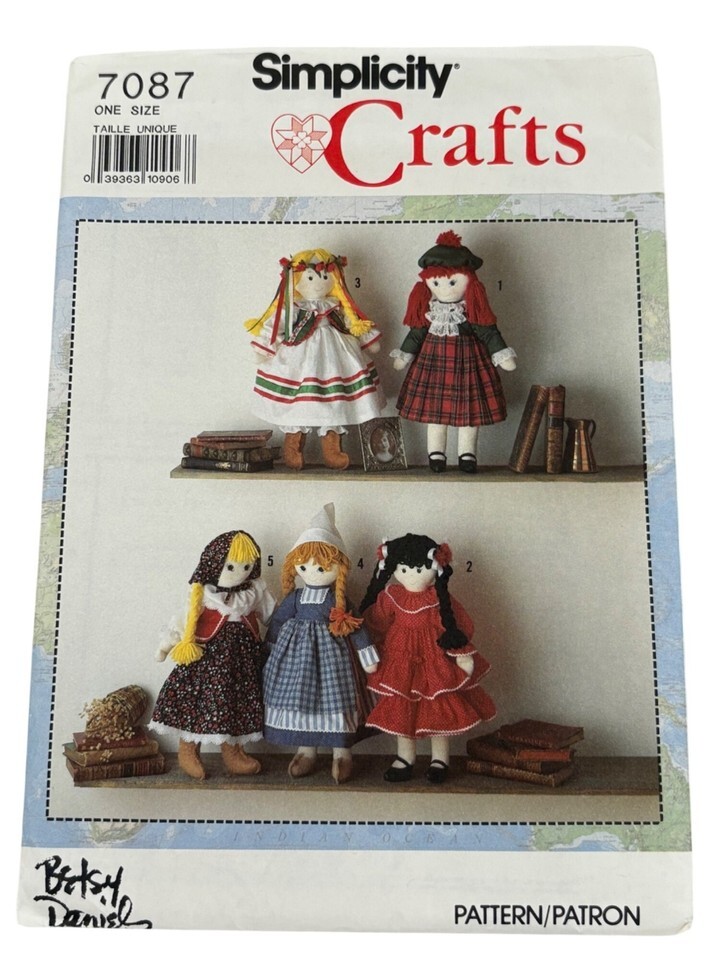 Simplicity 7087 Crafts Sewing Pattern For 18&quot; Dolls &amp; Outfits One Size V... - $7.68