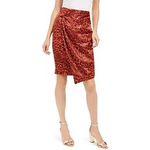 MSRP $80 INC Womens Snake Print Mini Asymmetrical Skirt Orange Size 12 - £12.06 GBP