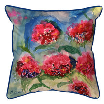 Betsy Drake Red Geraniums Large Indoor Outdoor Pillow 18x18 - £36.83 GBP