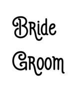 BRIDE and GROOM 7.5&quot; Vinyl Decal Stickers - V2 - Wedding  - Dressing Rooms  - £7.85 GBP