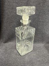 Vintage Clear Glass Square Decanter Fitted Stopper Barware Decanter - £10.77 GBP
