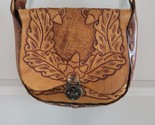 Rustic Vintage Hand Tooled Purse Deer Leather Saddle Bag Boho Hippie Wes... - $48.50