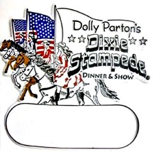 Dolly Parton&#39;s Dixie Stampede Souvenir Fridge Magnet With Blank Name Tag - £5.57 GBP