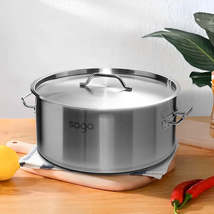 SOGA Stock Pot 14Lt Top Grade Thick Stainless Steel Stockpot 18/10 - $88.50