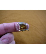 (8.25-5) AMBER GREEN Poland .925 Sterling SILVER RING size 8.25 Jewelry gem - $65.38 CAD