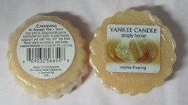 Yankee Candle Simply Home Tart Wax Melts Set of 2 VANILLA FROSTING approx 8 hrs - $9.00