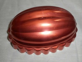 Copper Colored Jell-O Mold Aluminum Watermelon Acorn Design w Hanger Vintage - £7.44 GBP