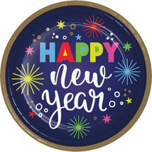 Beaming Happy New Year 8 Ct 9&quot; Dinner Plates - $4.35