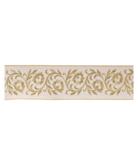 Ornate Embroidered Leaves Wired Ribbon 4&quot; x 5 Yds. - $1,055.73 MXN