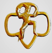 Vintage 1960’s Girl Brownie Scout Pin Brooch Gold Tone - $176.04 MXN