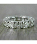 Eternity Ring 6.50Ct Simulated Diamond Wedding Band 14K White Gold in Si... - £204.31 GBP