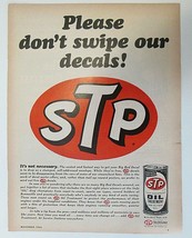 1966 Stp Oil Treatment Please Don&#39;t Swipe Our Decals Original Print Ad - £7.99 GBP