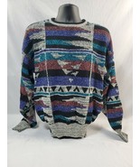 VTG TODAY&#39;S NEWS AZTEC Multicolor Acrylic Men&#39;s Sweater Size L  - $48.13 CAD