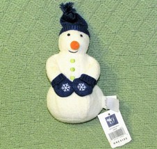 7&quot; Baby Gap Snowman Stuffed Animal Mini Plush With Hang Tag White Blue Hat Toy - £9.06 GBP