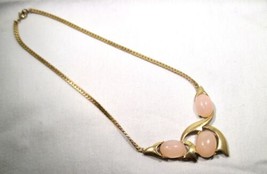 Vintage Trifari Gold Tone Pin Stones Necklace K297 - £38.68 GBP