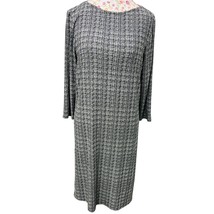  J.Jill Black White Houndstooth Knit Dress Women’s M Minimalist Workwear - $26.59