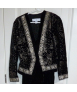 Vintage Scott McClintock Velvet Jacket Black &amp; Gold Metallic threads Lin... - $470.22 MXN