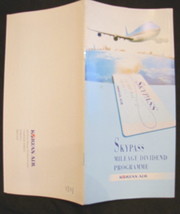 Korean Air Skypass Mileage Dividend Program Brochure in English 9 Pages ... - $13.04