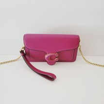 Coach CJ925 Polished Pebbled Leather Tabby Wristlet Crossbody Clutch Deep Plum - £118.49 GBP