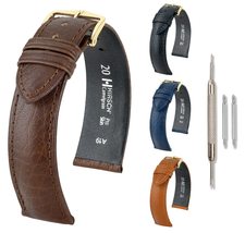 HIRSCH Camelgrain Leather Watch Strap - For Sensitive Skin - Hypoallergenic (Hon - £47.65 GBP